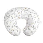 Boppy Nursing Pillow and Positioner - Original, Notebook Black and White with Gold Animals, Breastfeeding, Bottle Feeding, Baby Support, with Removable Cotton Blend Cover, Awake-Time Support