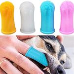 Taicols 360º Pet Fingerbrush, 4 Pcs Dog Fingerbrush Toothbrush Kit, Silicone Finger Teeth Brush, Full Surround Bristles for Easy Teeth Cleaning, Teeth/Dental Care Tool for Puppies, Cats and Small Pets