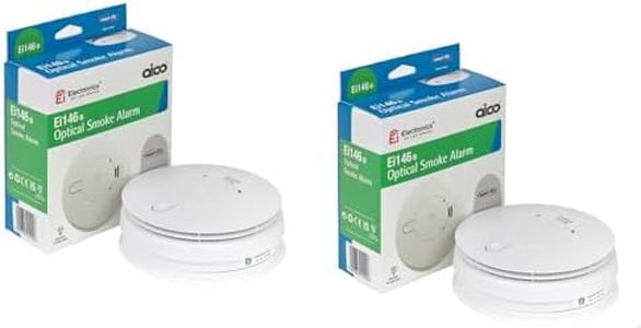 Aico EI146e Set of 2 Mains Hard Wired Smoke Alarms with 9V Battery Back Up , White