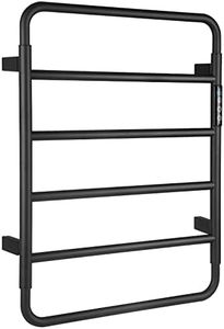 VJASS Towel Warmers,4 Bars Design Stainless Steel Heated Towel Rack with Built-in Timer, Wall-Mounted Bath Towel Heater for Bathroom (Matte Black)