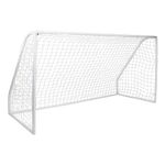 CHARLES BENTLEY Kids, Junior, 8ftx4ft, Plastic, Portable, White, Football Goal, Inc. Net, Easy Assembly, Net Clips, Ground Pegs, Polyester, Outdoor, Garden, Patio, Children, Instruction (244x122x90cm)