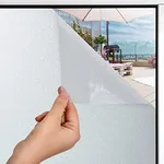 Zulay Home Window Privacy Film - Non Adhesive Opaque Privacy Window Film Glare & UV Protection - Removable DIY Frosted Glass Window Film for Home, Office, Bedroom, Shower (White, 35.4 x 78.7 Inch)