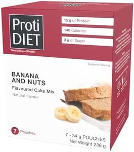 ProtiDIET High Protein Banana and Nuts Mug Cake Mix - 15g Protein - Quick and Easy-to-Prepare Nutritious Mug Cake Mix to Support a Busy and Active Lifestyle -7 Cake Mix Per Box