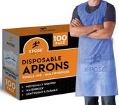 Xpose Safety Plastic Disposable Aprons for Cooking Individually Packaged Durable 1 Mil Waterproof Polyethylene 24" x 48"