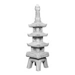 gartendekoparadies.de Japanese stone pagoda stone lantern, H. 93 cm, 38 kg, gray, frost-proof made of cast stone for outdoor use