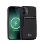 TORU MX PRO Compatible with iPhone 12 Mini Wallet Case - Protective Built-in Magnetic Cover Designed for MagSafe, Wireless Charging & Detachable Card Holder - Black Shell/Black Card Slot