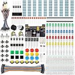 Miuzei Basic Starter Kit for Arduino Projects, Breadboard, Jumper Wires, Power Supply, Resistors, LED, Electronic Kit Compatible with Arduino, Raspberry Pi