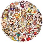 Bric dodo 60 Packs Monkey Stickers Water Bottles Laptop Phone Motorcycle Computer Guitar Skateboard Hydroflasks Monkey Vinyl Sticker Waterproof Aesthetic Trendy Decals for Teens Girls Adults