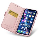 Aunote iPhone XR Cases Wallet, iPhone XR Cases with Card Holder, Ultra Slim Flip Folio PU Leather iPhone XR Phone Case, Full Protective Cover XR iPhone Case for Apple 2018 6.1 inch Phone Rose Gold