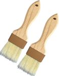Pastry Brush,Basting Brush for Cooking,2 inch Natural Boar Bristle Baking Brush,Not Shed Cooking Brush for Oil and Sauce,Butter Brush,Food Brushes,Baster,Egg Wash Brush Kitchen Gadgets Baster(2 pc)