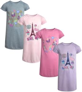 Sweet & Sassy Girls Short Sleeve Unicorn Nightgown Pajamas (4 Pack), Size 10, Lets Chill/Unicorn