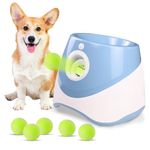 BOSERMEN Automatic Ball Launcher, Small Interactive Ball Launcher, Automatic Ball Launcher for Dogs, Ball Launcher for Dogs with 6 Mini Tennis Balls(Blue)