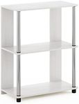 Furinno Jaya Simple Design 3-Tier Bookcase / Bookshelf / Display Rack with Stainless Steel Tubes, White Oak