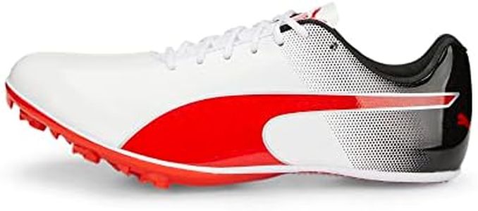 PUMA Men's EVOSPEED SPRINT 14 Track and Field Shoe, PUMA White-PUMA Black-PUMA Red, 10.5