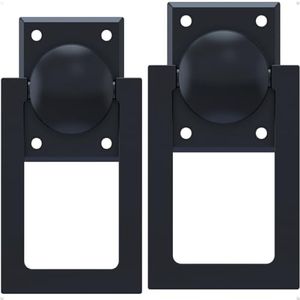 trust4care 3-1/2" Matt Black Rectangle Rotatable Loop Sliding Gate Barn Door Handles, Zinc Vintage Garage Picket Fence Handles, Ladder Attic Trapdoor Bifold Closet Door Pull