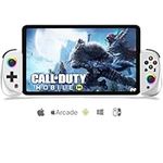 Game Controller for iPad/Tablet, Mobile Wireless Gamepad for iPhone Bluetooth RGB Telescopic Joystick for Android/iOS/PC/Smart Phones for 13-25cm Perfect works for COD/Genshin, Direct Play-White