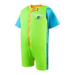 Speedo Infant Printed Float Swimming Suit | Learn to Swim | Swimming Lessons, Chima Azure Blue/Fluro Green, 2-3 Years