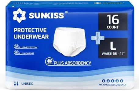 SUNKISS TrustPlus Incontinence Pants for Men and Women, Adult Pull Ups, Disposable Protective Underwear, Maximum Absorbency, Odour Control, Large, 16 Count