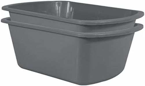 Wash Basins – Rectangular Plastic Hospital Bedside Soaking Tub [2 Pack] Small 7 Quart Graduated Bucket - Portable Washbasin for Washing, Cleaning, Foot Bath, Washing Dishes, Face Cleansing Bowl