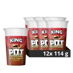 Pot Noodle King Pot Noodle Instant Vegetarian Snack quick-to-make noodles , Beef & Tomato Flavour 12x 114 g