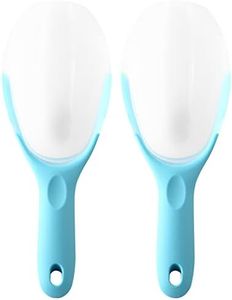 Spring Chef Magnetic Ice Scoop for Freezer, Contoured Translucent BPA-Free Plastic Scoops with Soft Grip Handle, Kitchen Ice Scooper for Dry Goods, Popcorn, Pet Food, Flour - Set of 2 - Aqua Sky