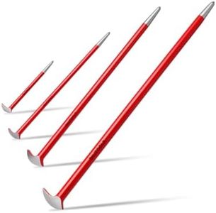 BILITOOLS 4-Piece Heavy Duty Rolling Head Pry Bar Set, 6", 12", 16" & 20"