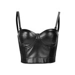 Queenral Waist Trainer Bustiers and Corset Steampunk Gothic Corselet Top Burlesque Push Up Bras for Women (Black-1, M(Bust 79-81.5cm))