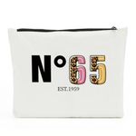 NBIAN 30th 40th 50th 55th 60th 65th 70th 75th 80th Year Old Birthday Gifts for Women Aunt Mom Grandma Cosmetic Bag Makeup Bag, Est65, 10 x 6 inches