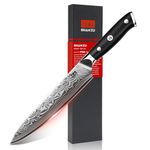 SHAN ZU Utility Knife 6 inch, Japanese Damascus Kitchen Knife, Professional Chef Knife with Sharp 67 Layers High Carbon Steel Blade and G10 Handle - PRO Series