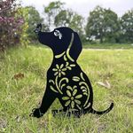 MrMrKura Metal Dog Stakes Garden Decor Stakes Black Dog Silhouette Statue for Outside Metal Dog Decorative Ornaments for Outdoor Garden Home Patio Yard Decor (1 Dog)