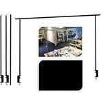 URBNLIVING 240cm Metal Over Table Hanging decoration Display Rod Rail Pole With Clamp (Black)