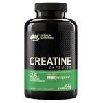 Optimum Nutrition Creatine Capsules with 2500 mg of Unflavoured Creatine Monohydrate per Serving, Creatine Food Supplement Capsules to support performance, 100 Servings, 200 Capsules