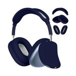 LIRAMARK Soft Silicone 3 in 1 Anti-Scratch Ear Pad Case Cover, Ear Cups Cover and Headband Cover Accessories Protective Skin Case for Airpods Max Headphones (Blue)