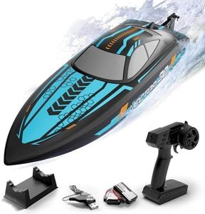 VOLANTEXRC RC Boat, Self Righting Remote Control Boat for Pools & Lakes, 2.4 GHZ 20+MPH RC Racing Boats with 2 Rechargeable Batteries for Beginners or Adults (79508 Blue)