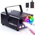 Fog Machine, 600W Professional Party Smoke Machine with Disco Ball Light – RGB LED Stage Smoke Machine 2500CFM Huge Fog for Parties, Weddings, DJ Clubs
