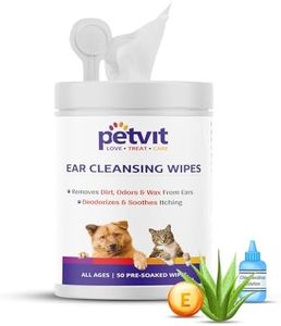 Petvit Pet Wipes for Dogs | Ear Cleaning Dog Wipes | Wet Wipes for Dog Grooming | Aloe Vera | Vitamin E | Relieves Ear Itching | Fresh Scent | Pack of 1 | 50 Count