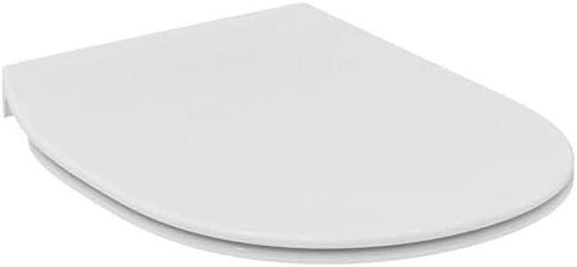 Ideal Standard – Connect Abattant WC, Design épuré, Rond, Fermeture douce et option de libération rapide pour faciliter le nettoyage, en Duroplast, Blanc Brillant
