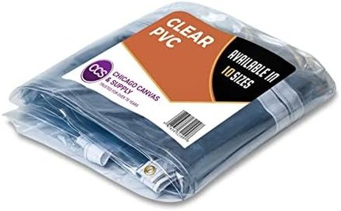 Heavy-Duty Waterproof Clear PVC Tarp By CCS CHICAGO CANVAS & SUPPLY - Extra Durable Multipurpose Clear PVC Tarp Cover With Rustproof Grommets For Residential Industrial & Commercial Use- 10 by 10 Feet