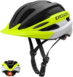 Bike Helmet Exclusky Bicycle Helmet with LED Light Adult Cycle Helmet Detachable Visor Adjustable Mountain Road Bike Cycling Helmet for Men Women
