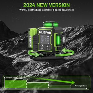 Huepar 4D Laser Level – Green Beam, 360° Self-Leveling Tool