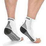 Rymora Plantar Fasciitis Support Socks -Small, Arch, Heel and Ankle Compression Socks -Flexible Foot Support Socks for Men and Women -White