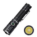 Wurkkos TD04 Tactical Flashlight, Handheld Flashlights Rechargeable, 3000 Lumens Super Bright LED Flashlight with Type C Charging Port Tail Switch for Camping, Hiking, Emergency, IP68 Waterproof