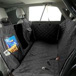 Bark Lover Deluxe Dog Seat Cover for Back Seat, More Durable Waterproof Hammock Protector High Heat Resistant and Nonslip BackSeats Cover, Durable Zippered Side Flaps Ensure Dog Travel Safety