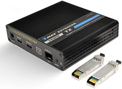 OREI 4K HDMI Extender Balun Over Fiber Optic Cable UltraHD 4K @ 60Hz 4:4:4 DR, CEC, ARC & IR Support, RS-232 SFP+ LR - Up to 40 KM - Audio Out - One to Many - Optical Audio Out