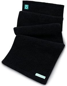 FACESOFT Eco Friendly Gym Towel for Working Out - Soft and Absorbent Cotton Exercise Towel - No Synthetic Microfibers or Plastics - Sweat Towel for Gym, Fitness, Sports, Yoga - Black - 1 Pc