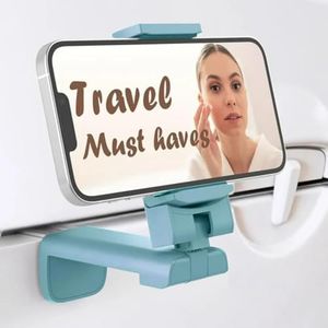 Airplane Phone Holder Travel Essentials, Multi-Directional 360° Degree Rotation, Pocket-Sized Universal Handsfree Phone Mount for Flying Home Kitchen Office and Travel Accessories Must Haves (Green)