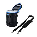 JJC Water Resistant Deluxe Lens Pouch with Shoulder Strap fits Lens Diameter and Height Below 110 x 190mm (4.3 x 7.5”)