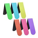 Qiuyan 6pcs Magnetic Bookmark Cute Solid Colorful Page Marker Clip 6 Colors Book Marker Clip for Book Lovers, Teachers, Students, Printing on 2 Side