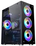 KRYNORCXY Gaming Computer Desktop Pc Core i7-2600 CPU/GT 730 4GB Dedicated Graphics Card/16GB Ram/RGB Cabinet/Windows 10 Pro/WiFi-Ready to Play (512GB SSD/1TB HDD)