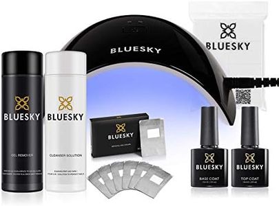 Bluesky Gel Nail Polish Starter Kit with Professional 24W Uv Led Lamp, Top& Base Coat Set 10Ml, Cleanser And Acetone Remover 100Ml, Lint Free Wipes X 100, Foil Wraps X 50